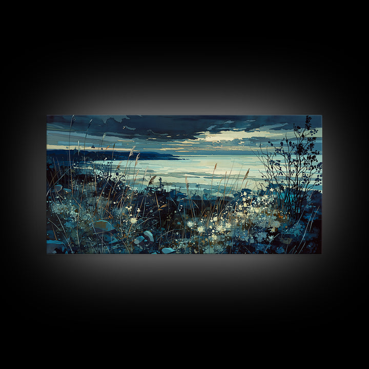 Quiet Abstract Landscape Canvas Print, General Fine Art, Oil Painting, Living Room Decor, Fine Art, Gallery Decor, GEN-2x1-93