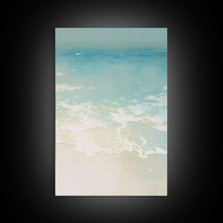 Coastal Water Study Framed Canvas Print, General Fine Art, Art Print, Living Room Decor, Fine Art, Original Art, GEN-2x3-13