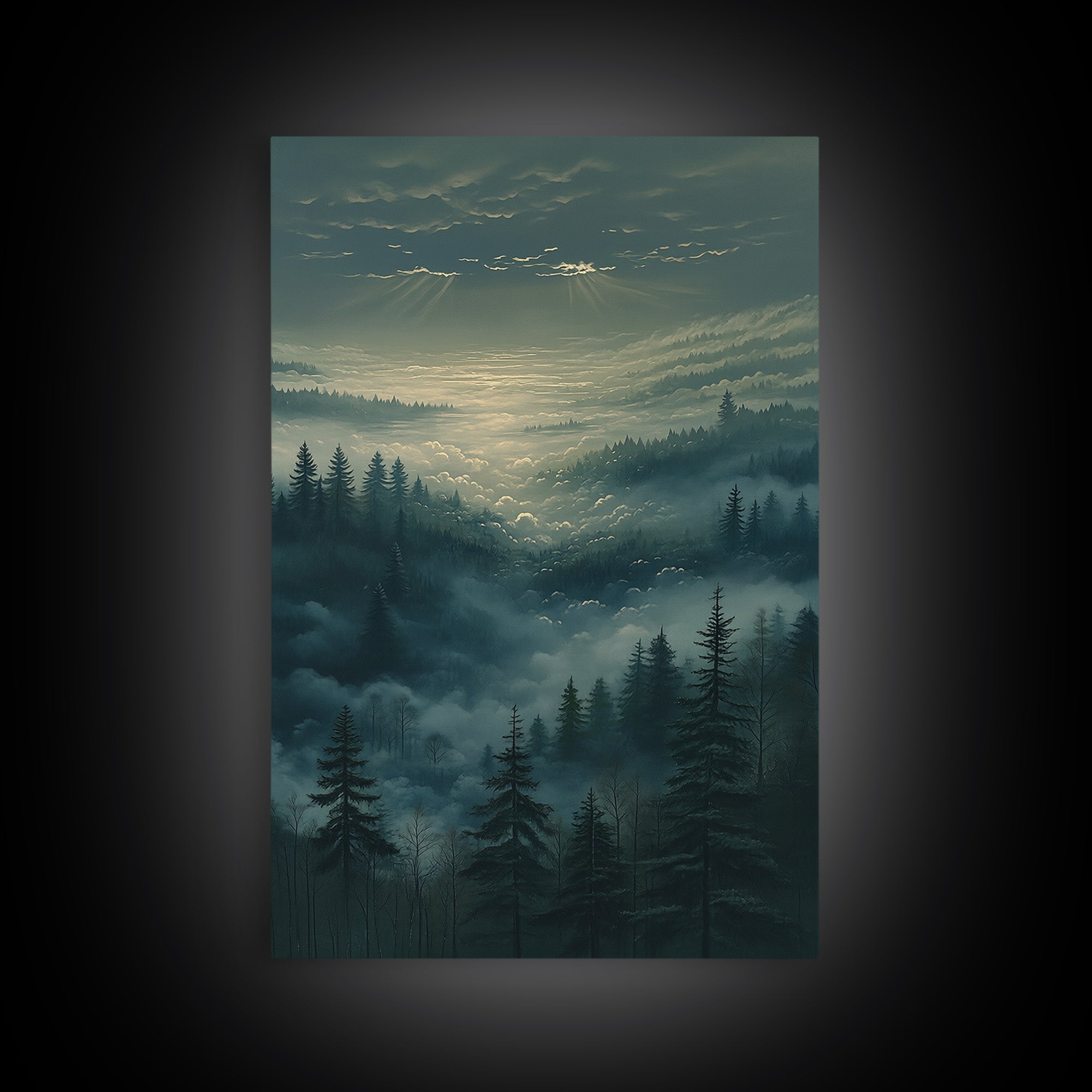 Moody Forest Clearing Canvas Print, General Fine Art, Gallery Decor, Living Room Decor, Fine Art, Wall Art, Home Decor, GEN-2x3-16