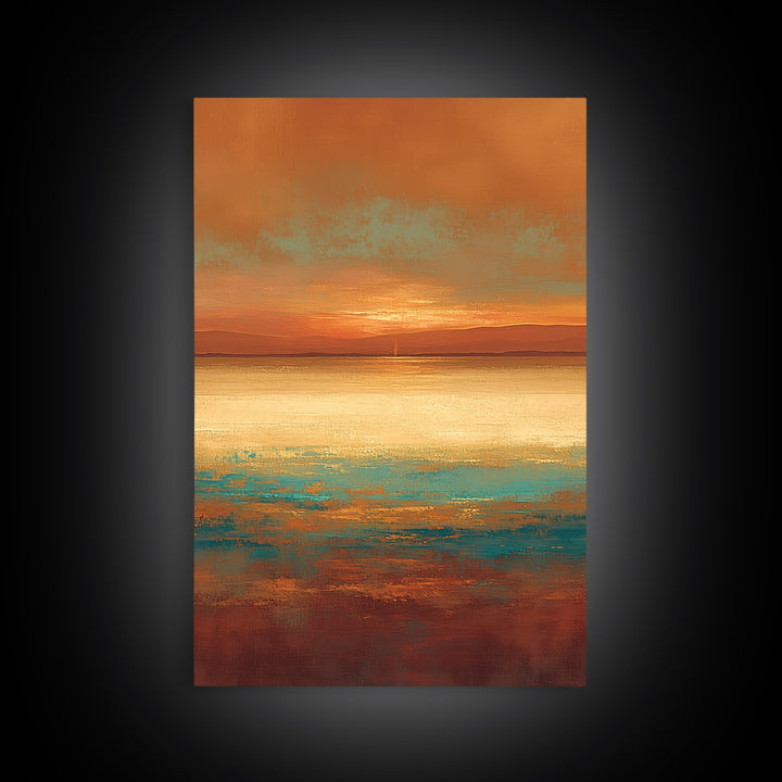 Serene Desert Horizon Framed Canvas Print, General Fine Art, Digital Prints, Living Room Decor, Oil Painting, GEN-2x3-25