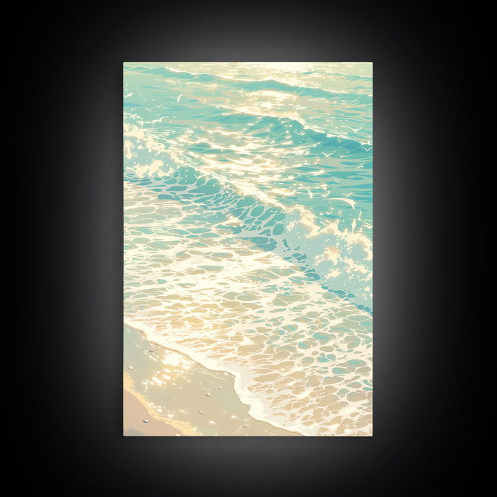 Coastal Water Study Framed Canvas Print, General Fine Art, Art Print, Living Room Decor, Fine Art, Original Art, GEN-2x3-37