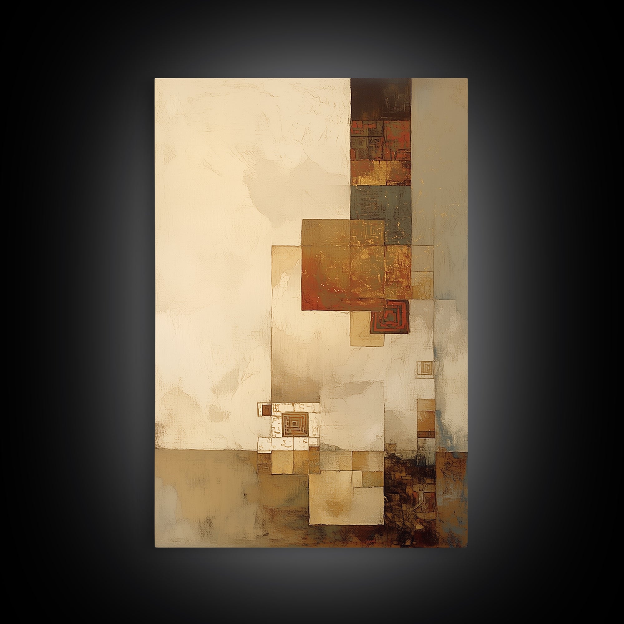 Earthy Plaster Texture Abstract Framed Canvas Print, General Fine Art, Digital Art, Living Room Decor, Fine Art, GEN-2x3-47