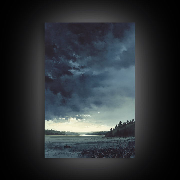 Elegant Ink Wash Landscape Framed Canvas Print, General Fine Art, Poster, Living Room Decor, Fine Art, Wall Art Prints, GEN-2x3-52