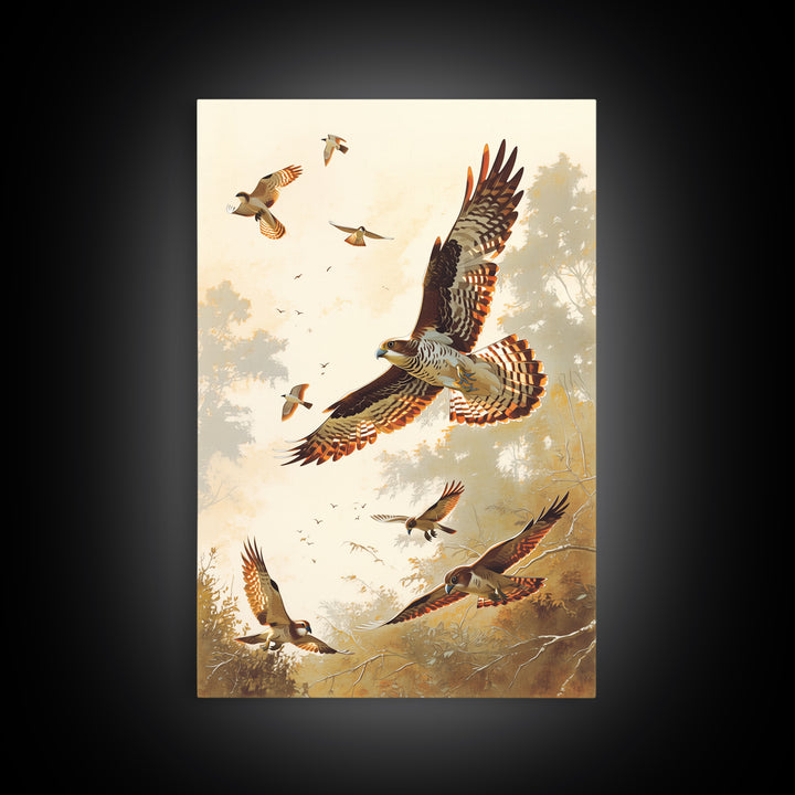 Minimal Birds in Flight over an Open Canvas Print, General Fine Art, Art, Living Room Decor, Fine Art, Mid Century Modern, GEN-2x3-54