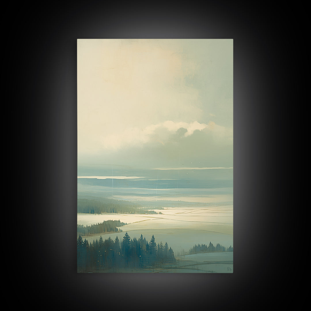 Quiet Abstract Landscape Canvas Print, General Fine Art, Art Deco, Living Room Decor, Fine Art, Fine Art Print, GEN-2x3-57