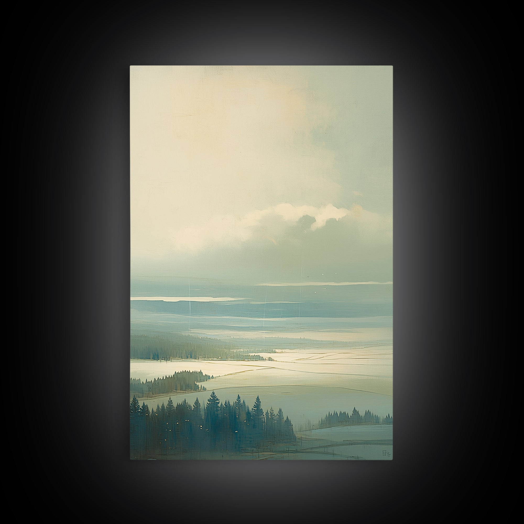 Quiet Abstract Landscape Canvas Print, General Fine Art, Art Deco, Living Room Decor, Fine Art, Fine Art Print, GEN-2x3-57