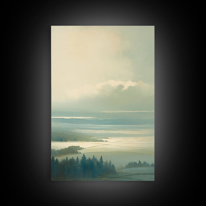 Quiet Abstract Landscape Canvas Print, General Fine Art, Art Deco, Living Room Decor, Fine Art, Fine Art Print, GEN-2x3-57