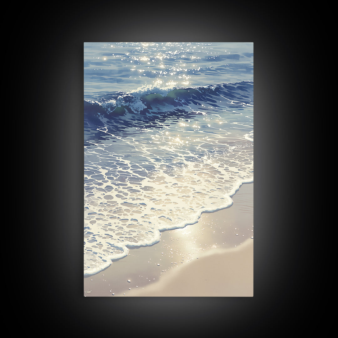 Coastal Water Study Canvas Print, General Fine Art, Mid Century Modern, Living Room Decor, Fine Art, Bedroom Decor, GEN-2x3-61