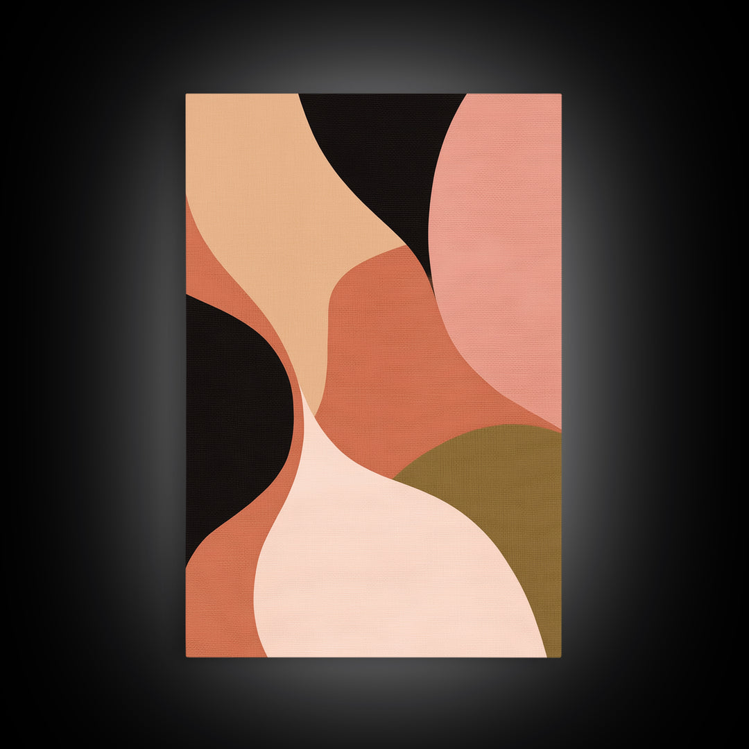 Warm Terracotta Abstract Canvas Print, General Fine Art, Digital Art, Living Room Decor, Fine Art, Art Nouveau, GEN-2x3-62
