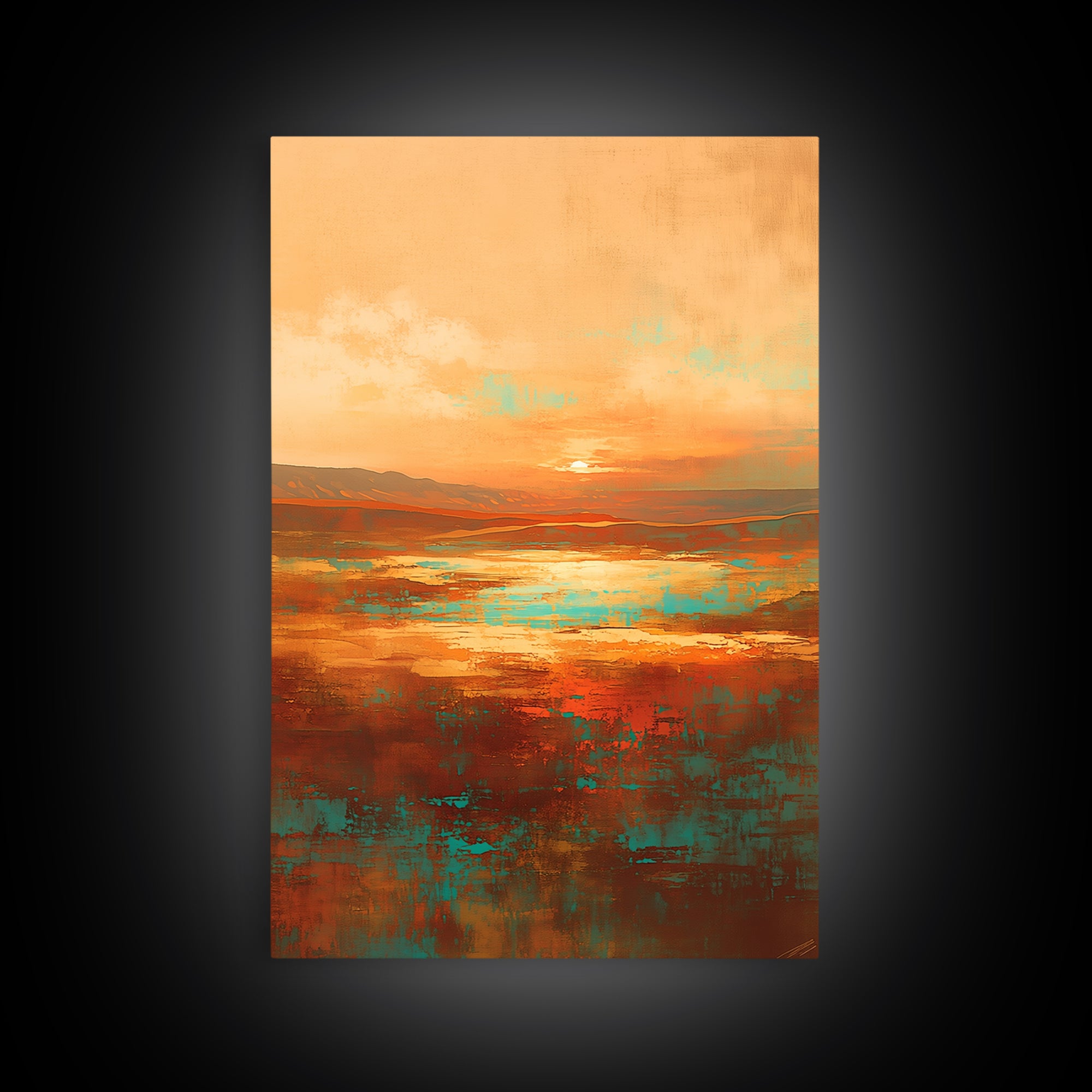 Serene Desert Horizon Framed Canvas Print, General Fine Art, Digital Wall Art, Living Room Decor, Fine Art, Neutral Decor, GEN-2x3-97