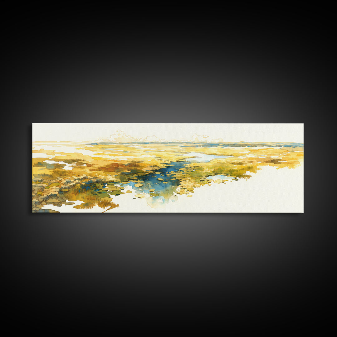 Quiet Abstract River Shape Canvas Print, General Fine Art, Large Wall Art, Living Room Decor, Abstract Art, Modern Decor, GEN-3x1-16