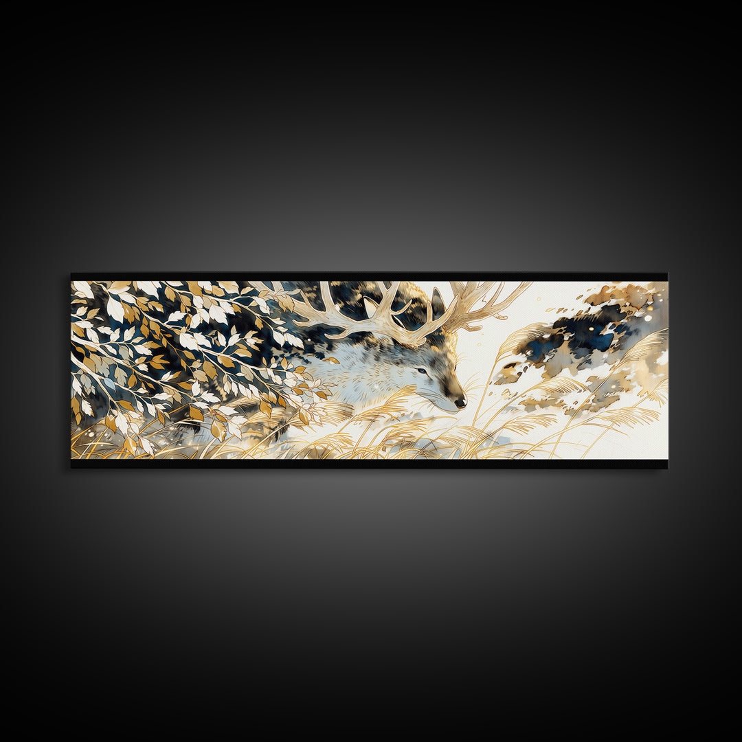 Soft Watercolor Branch Study Framed Canvas Print, General Fine Art, Textured Painting, Living Room Decor, Fine Art, GEN-3x1-27