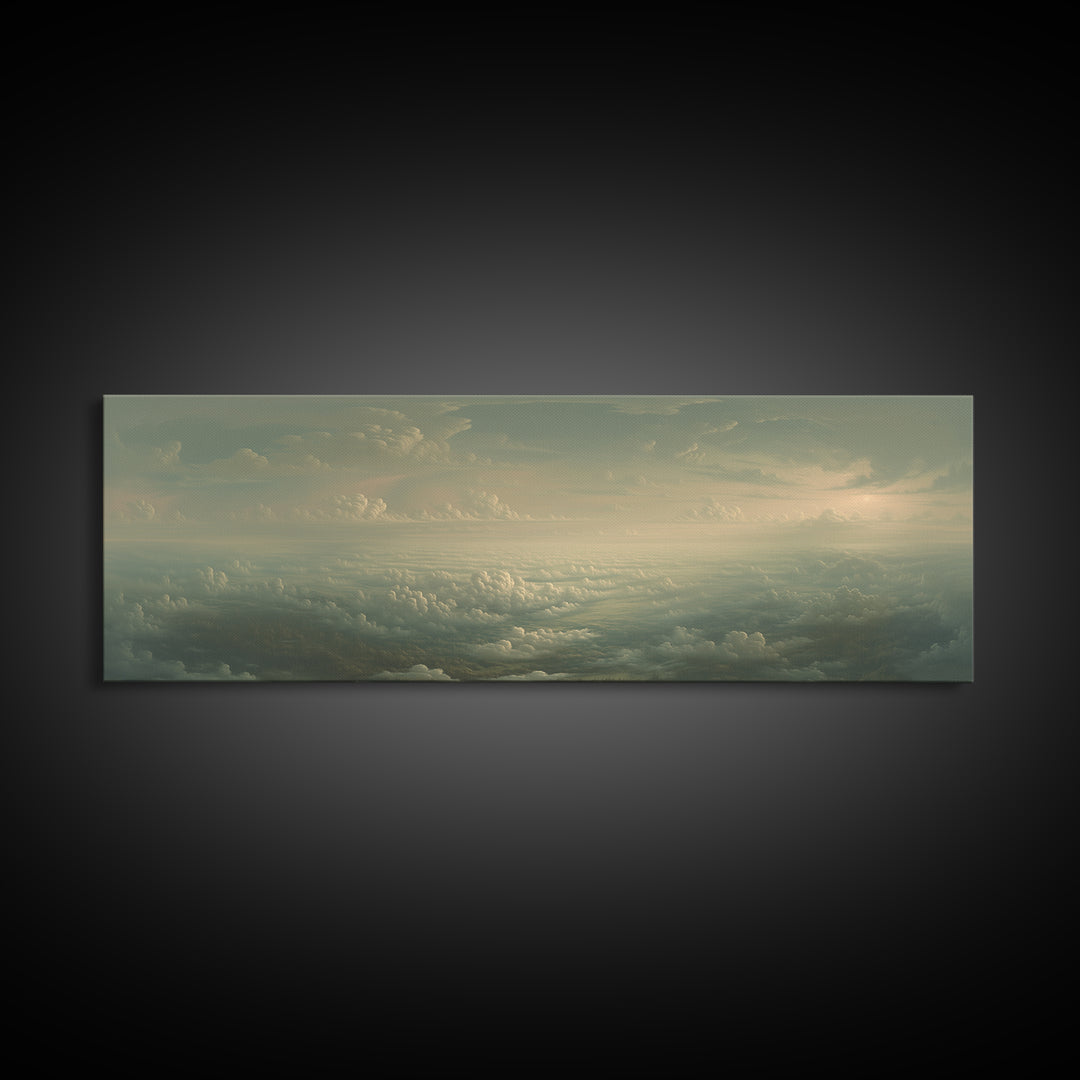 Romantic Cloudscape with Blush and Cream Tones Canvas Print, General Fine Art, Digital Art, Living Room Decor, Abstract Art, GEN-3x1-34