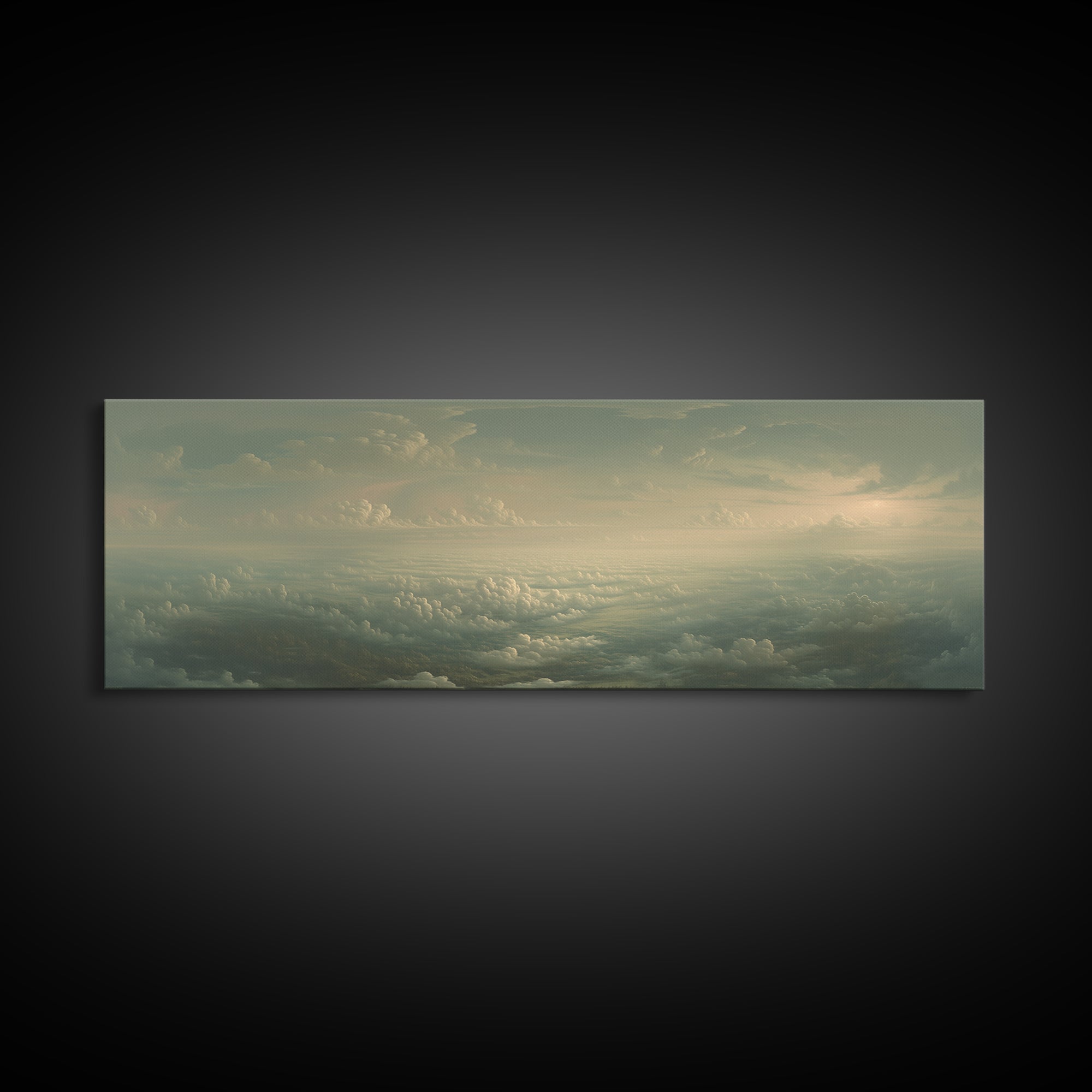 Romantic Cloudscape with Blush and Cream Tones Canvas Print, General Fine Art, Digital Art, Living Room Decor, Abstract Art, GEN-3x1-34