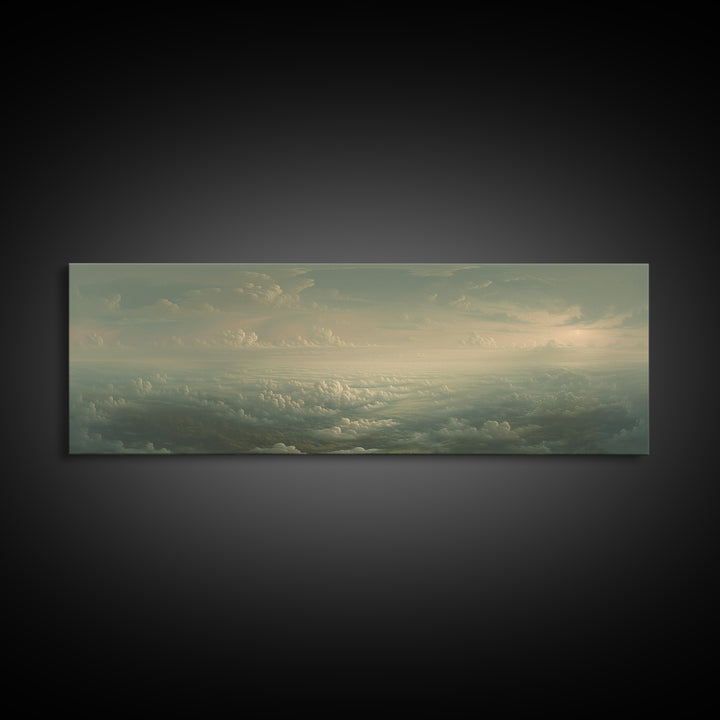 Romantic Cloudscape with Blush and Cream Tones Canvas Print, General Fine Art, Digital Art, Living Room Decor, Abstract Art, GEN-3x1-34