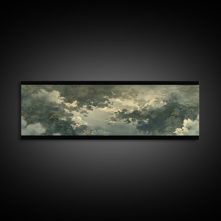 Quiet Abstract River Shape Canvas Print, General Fine Art, Neutral Decor, Living Room Decor, Fine Art, Home Decor, GEN-3x1-40
