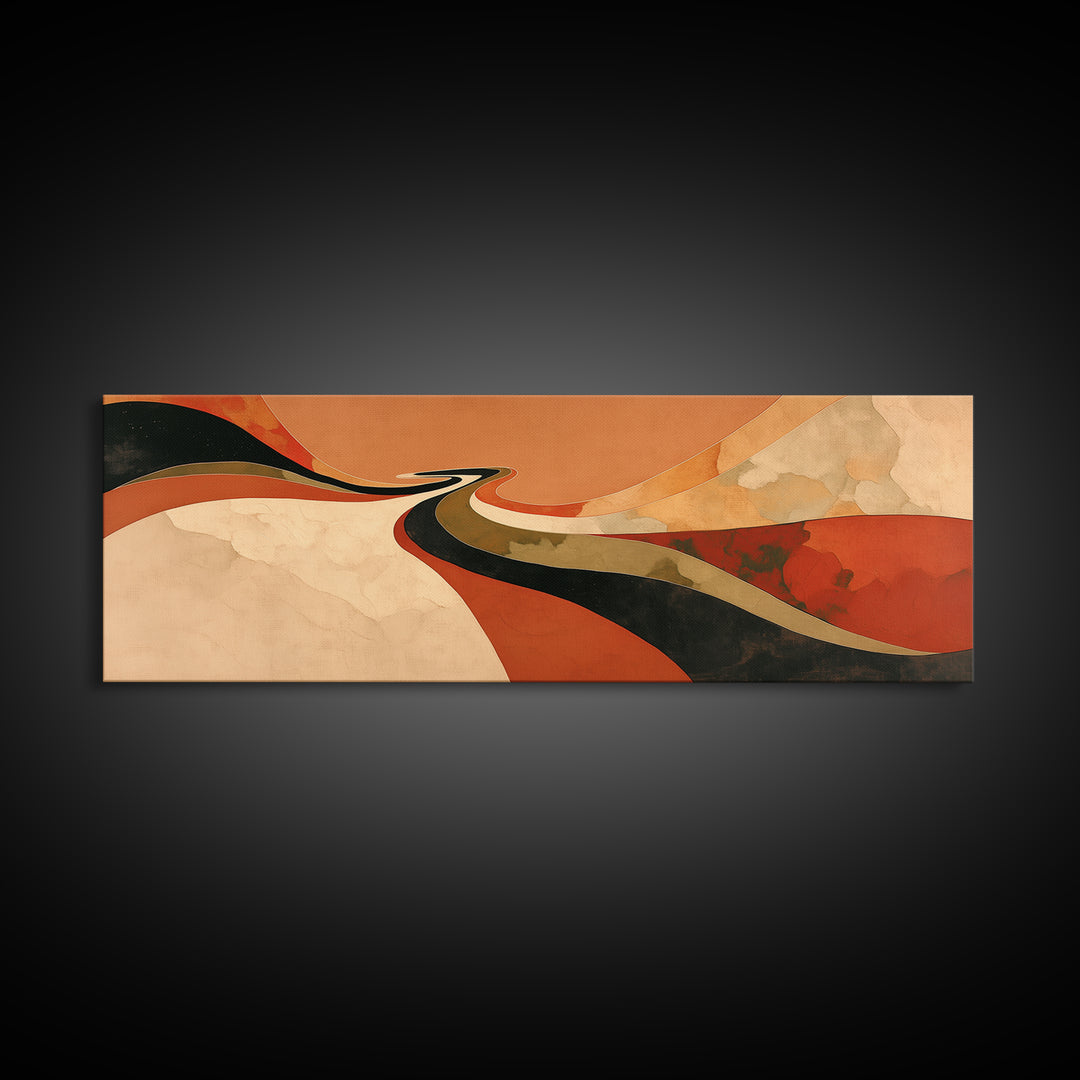 Warm Terracotta Abstract Canvas Print, General Fine Art, Large Wall Art, Living Room Decor, Abstract Art, Modern Decor, GEN-3x1-46