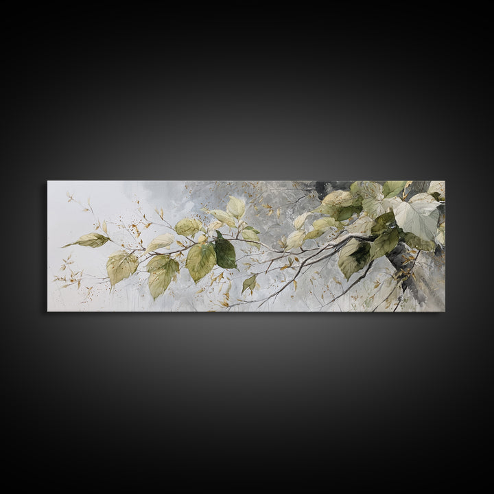 Soft Watercolor Branch Study Framed Canvas Print, General Fine Art, Digital Prints, Living Room Decor, Oil Painting, GEN-3x1-51