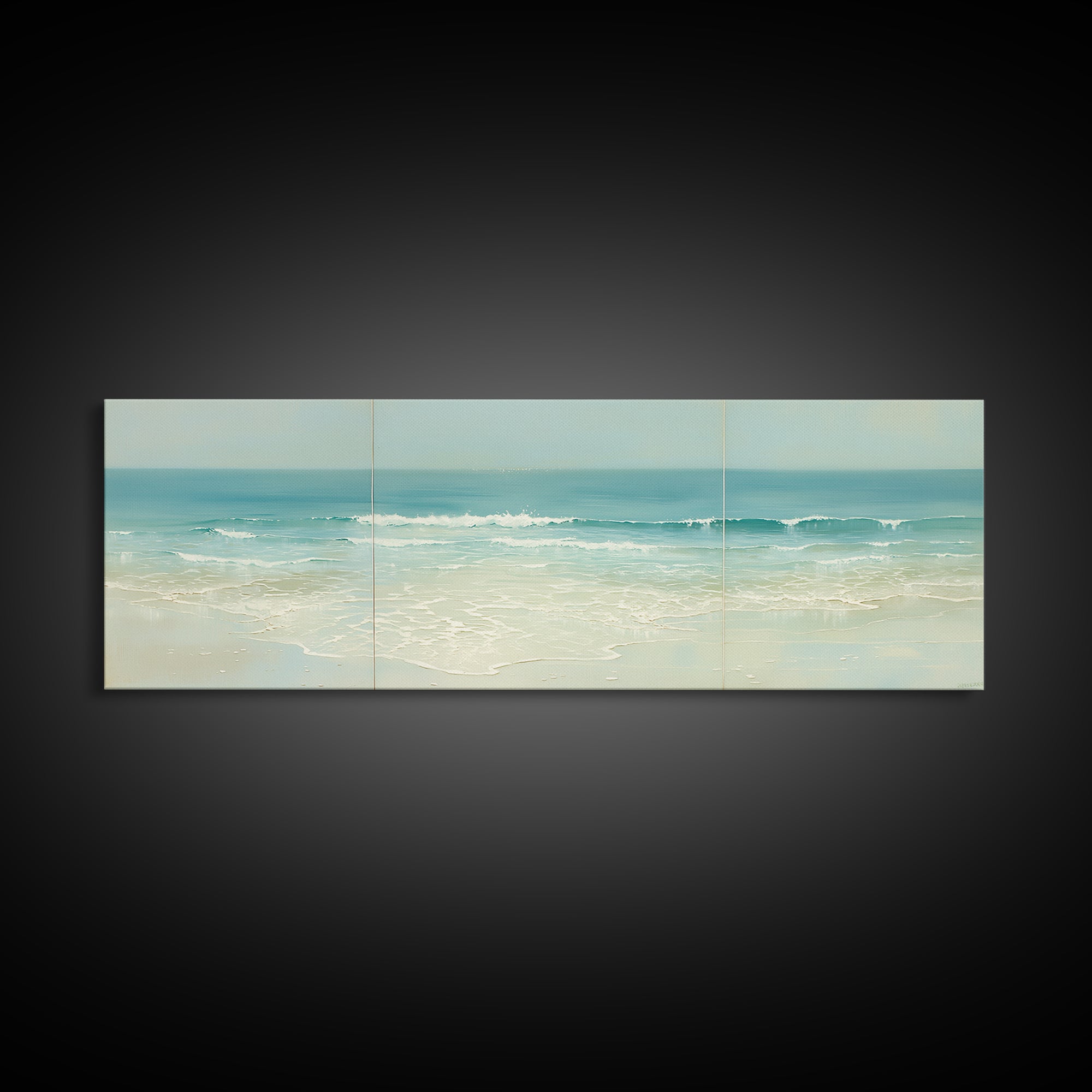 Coastal Water Study Framed Canvas Print, General Fine Art, Gallery Decor, Living Room Decor, Fine Art, Wall Art, GEN-3x1-69