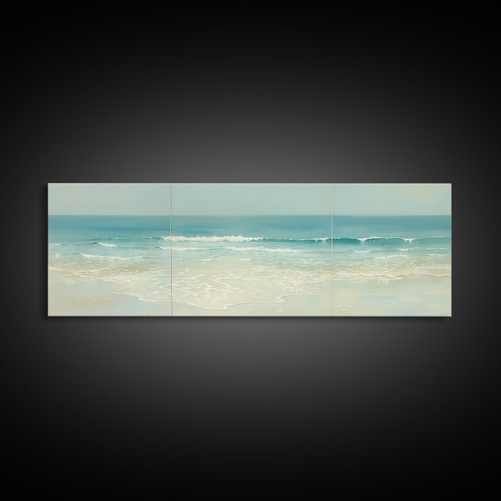 Coastal Water Study Framed Canvas Print, General Fine Art, Gallery Decor, Living Room Decor, Fine Art, Wall Art, GEN-3x1-69