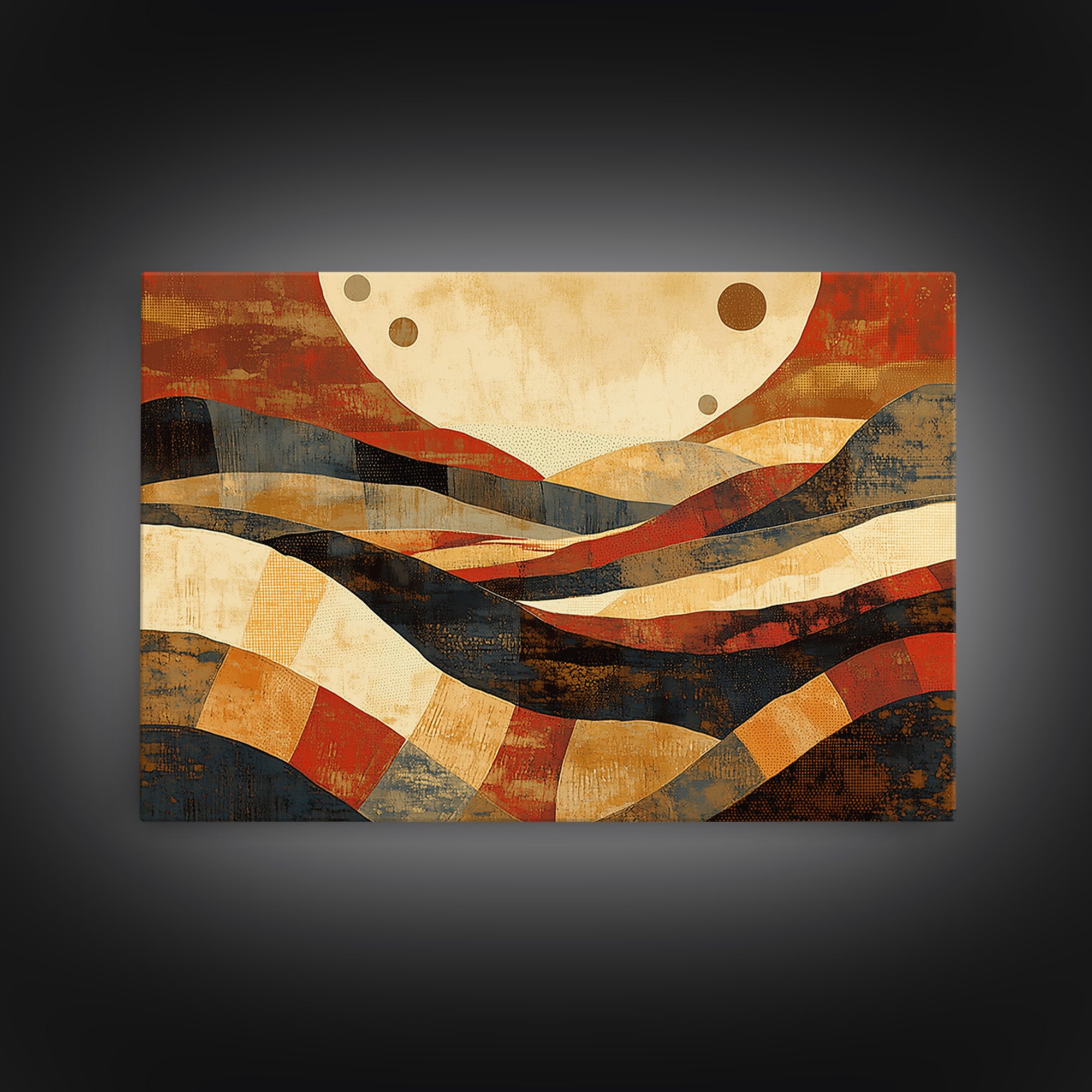 Warm Terracotta Abstract Framed Canvas Print, General Fine Art, Original Painting, Living Room Decor, Fine Art, GEN-3x2-10