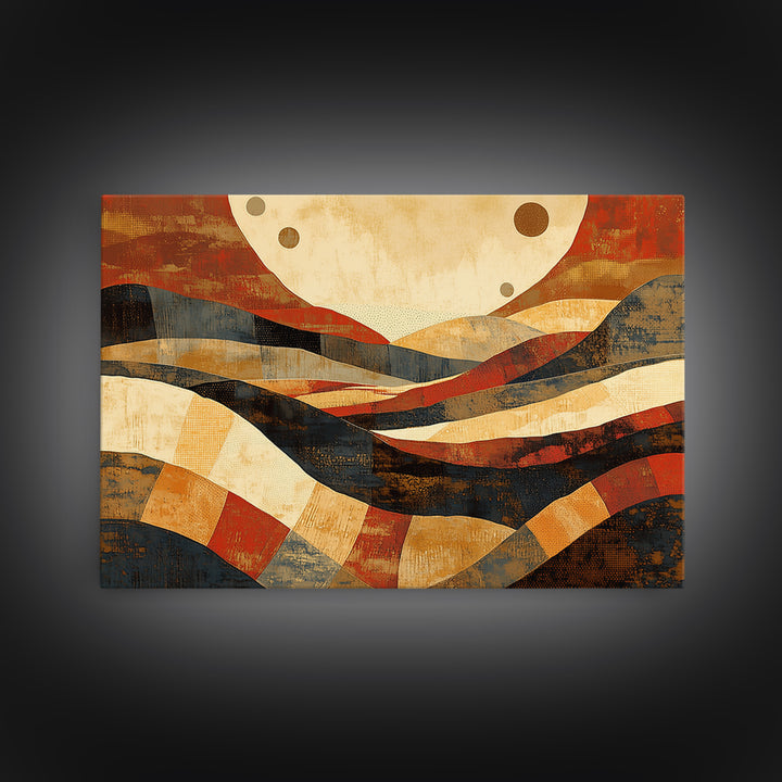 Warm Terracotta Abstract Framed Canvas Print, General Fine Art, Original Painting, Living Room Decor, Fine Art, GEN-3x2-10