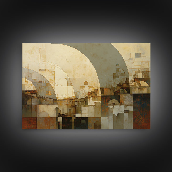 Earthy Plaster Texture Abstract Framed Canvas Print, General Fine Art, Statement Artwork, Living Room Decor, Abstract Art, GEN-3x2-19