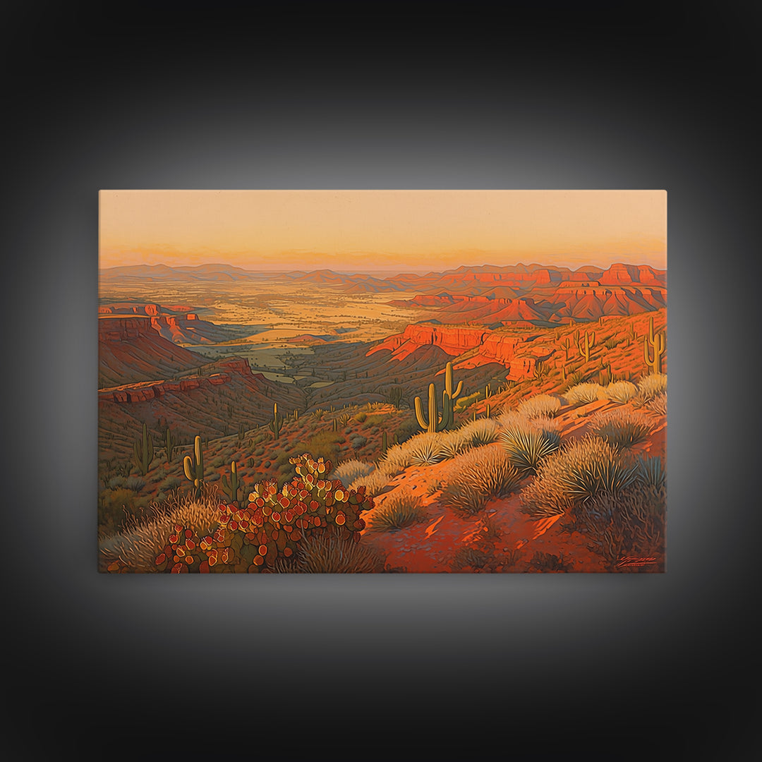 Serene Desert Horizon Framed Canvas Print, General Fine Art, Gallery Decor, Living Room Decor, Fine Art, Wall Art, GEN-3x2-45