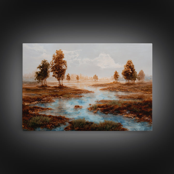 Elegant Ink Wash Landscape Canvas Print, General Fine Art, Gallery Decor, Living Room Decor, Fine Art, Wall Art, GEN-3x2-48