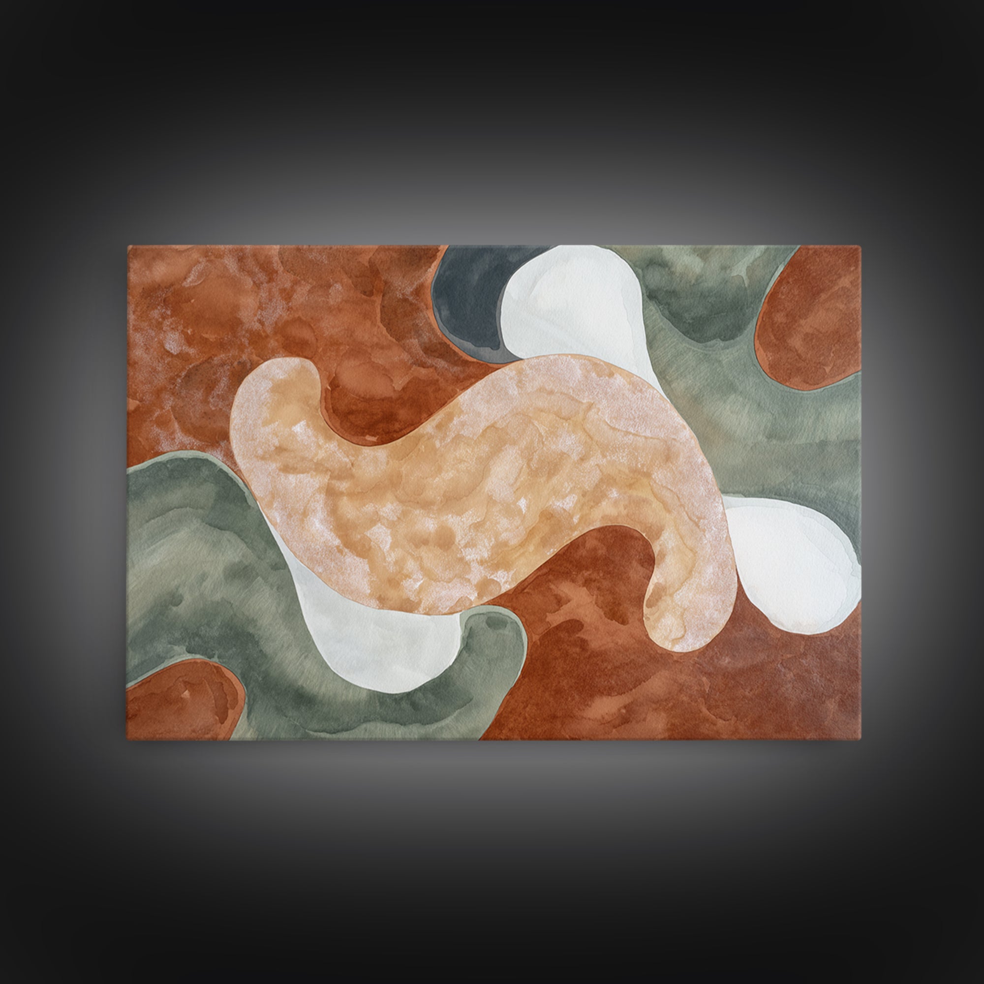 Warm Terracotta Abstract Canvas Print, General Fine Art, Original Art, Living Room Decor, Abstract Art, Boho Decor, GEN-3x2-58
