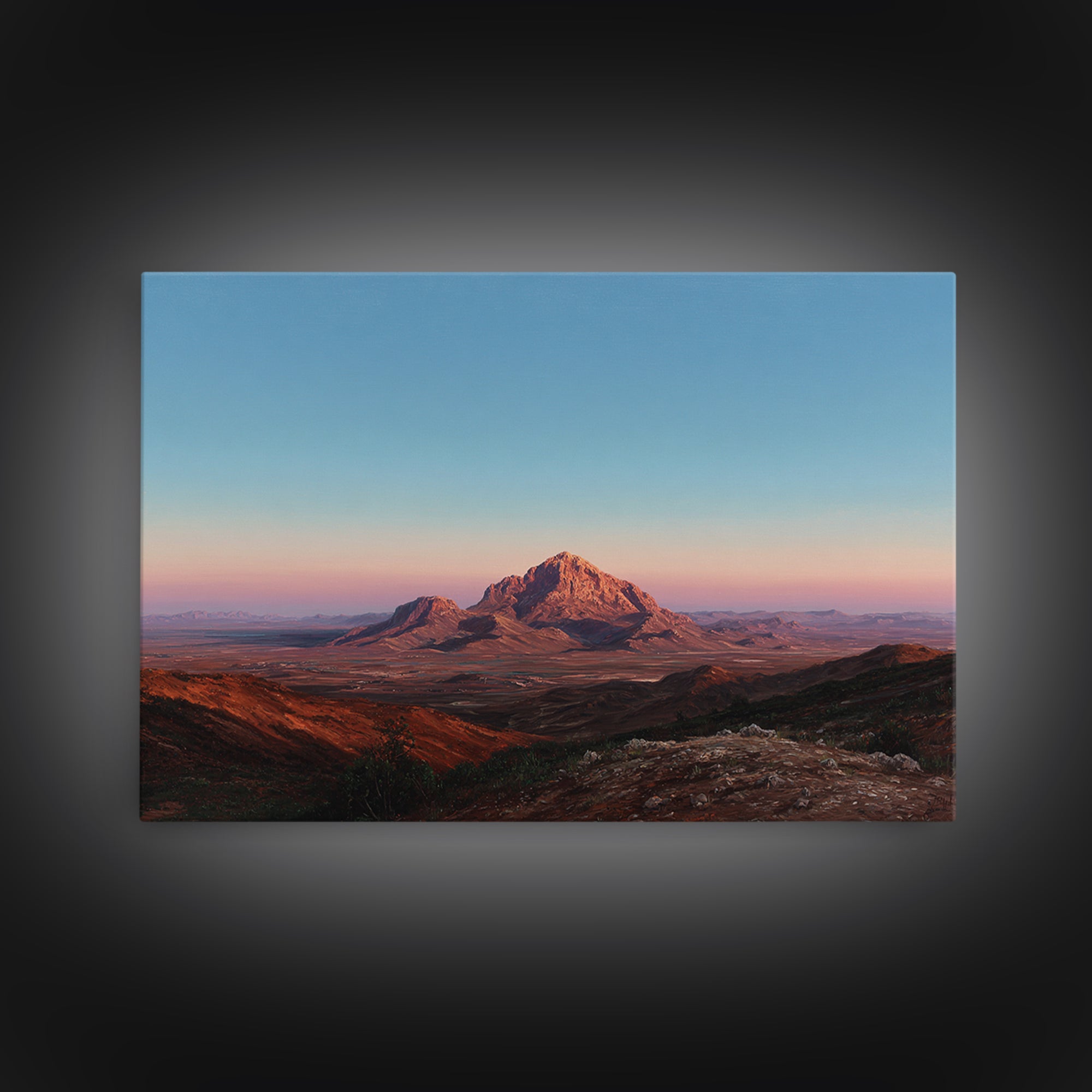 Serene Desert Horizon Framed Canvas Print, General Fine Art, Gallery Decor, Living Room Decor, Fine Art, Wall Art, GEN-3x2-69