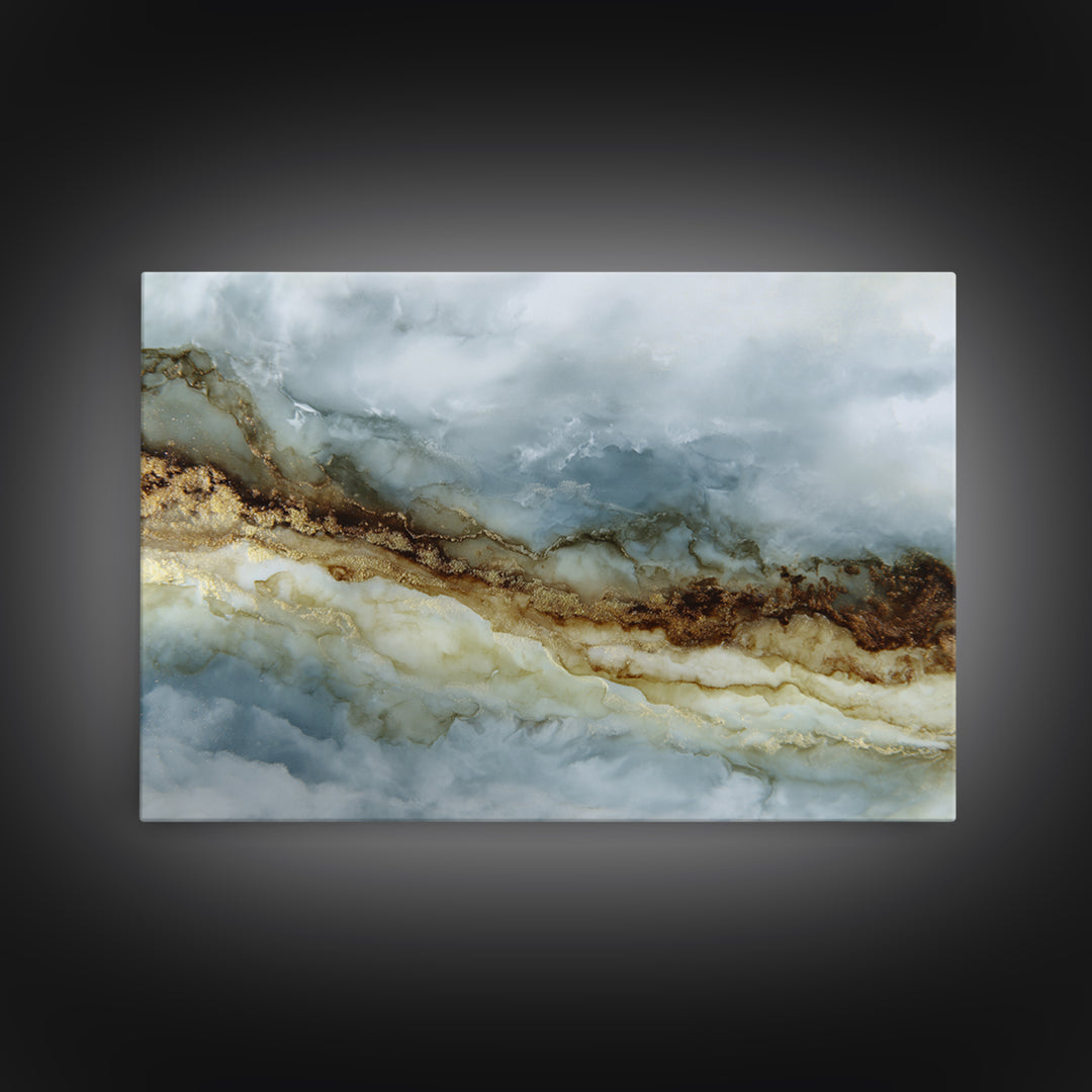 Quiet Abstract River Shape Canvas Print, General Fine Art, Luxury Decor, Living Room Decor, Abstract Art, Digital Prints, GEN-3x2-76
