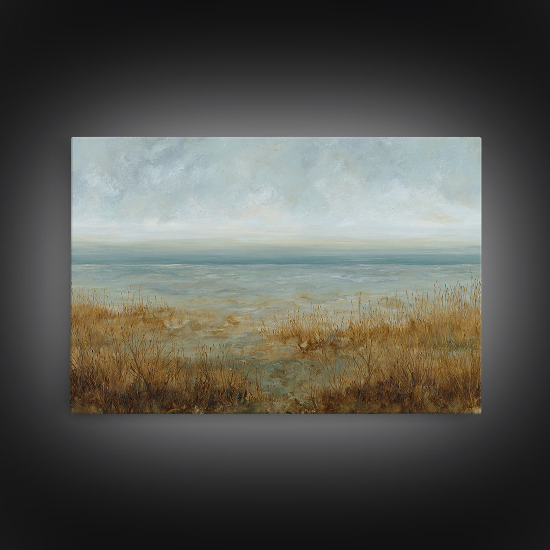 Quiet Abstract Landscape Framed Canvas Print, General Fine Art, Room Decor, Living Room Decor, Fine Art, Digital Prints, GEN-3x2-77