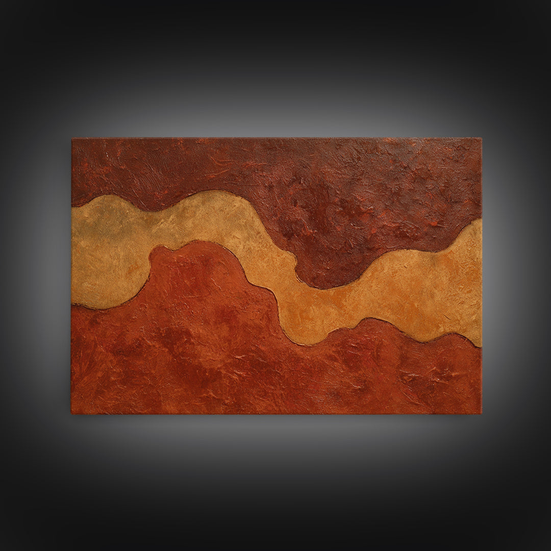 Warm Terracotta Abstract Framed Canvas Print, General Fine Art, Bedroom Decor, Living Room Decor, Abstract Art, GEN-3x2-82