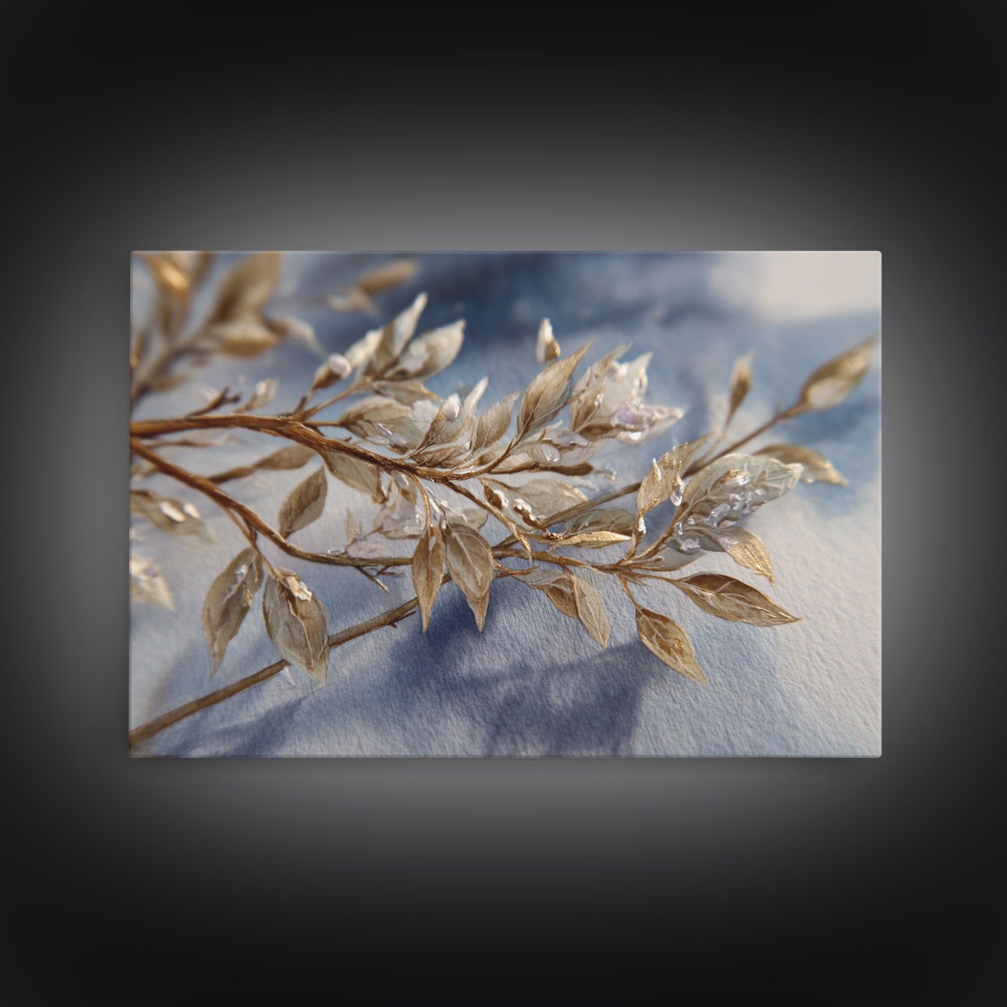 Soft Watercolor Branch Study Framed Canvas Print, General Fine Art, Poster, Living Room Decor, Fine Art, Wall Art Prints, GEN-3x2-87