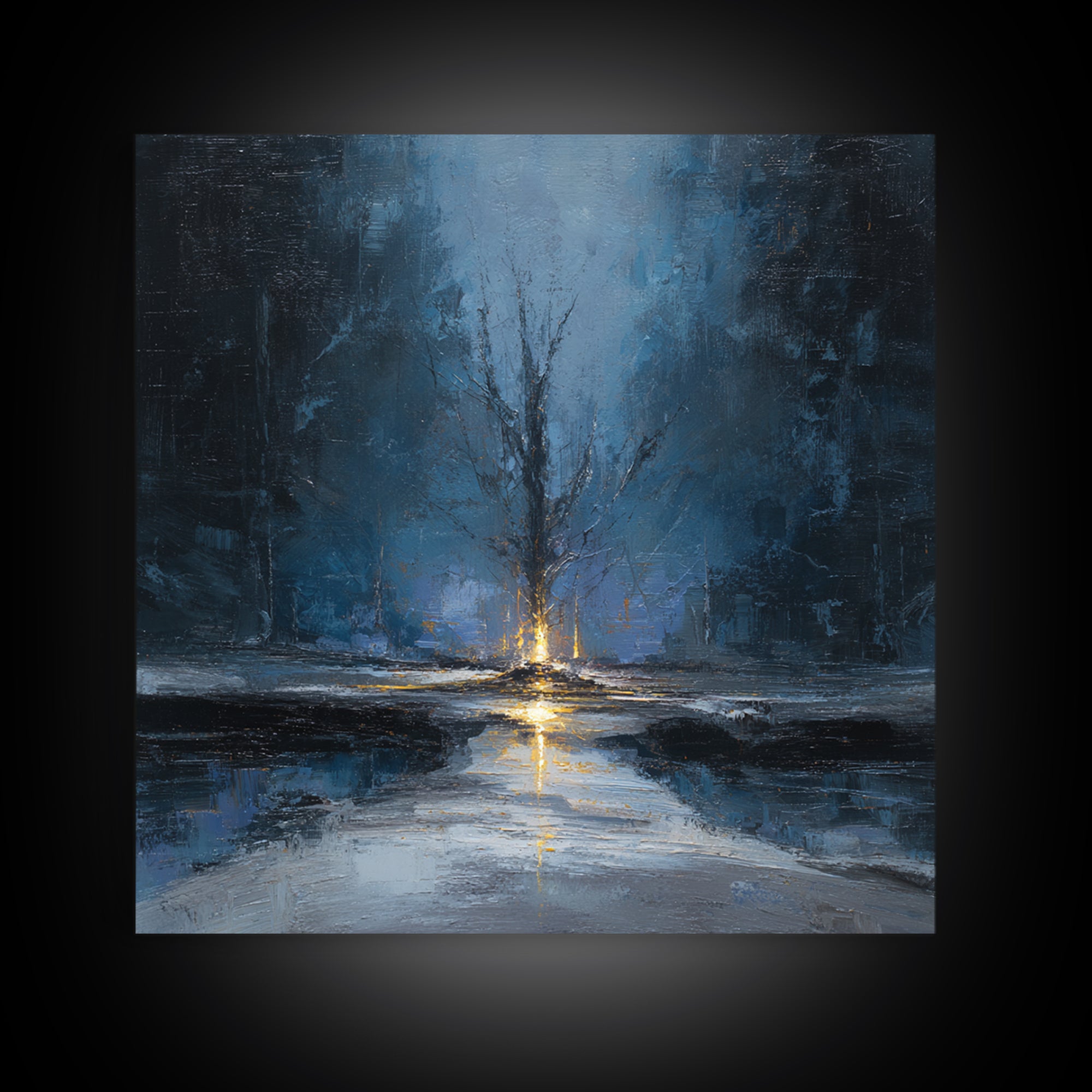 Haunted Forest Path Framed Canvas Print, Gothic Art, Moody Wall Art, Living Room Decor, Fine Art, Gothic, Wall Decor, GOT-1x1-43