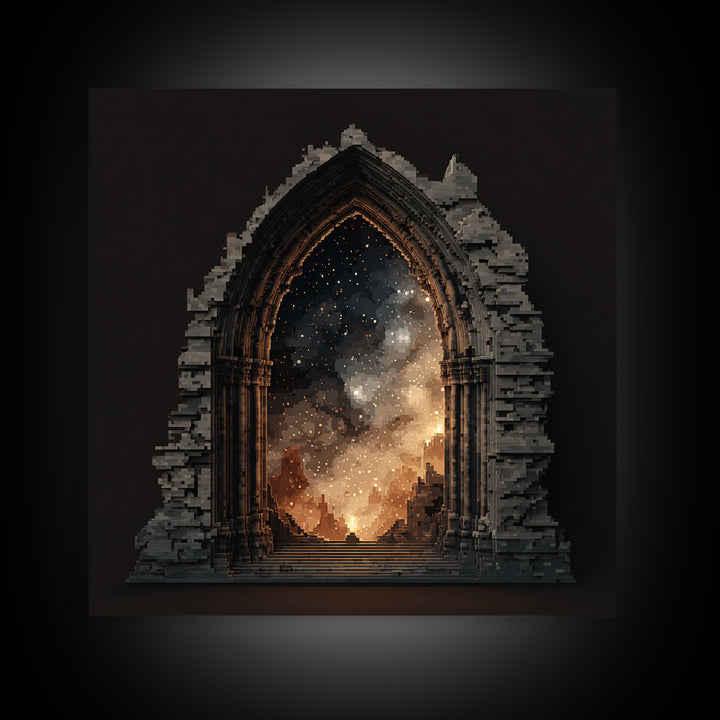 Gothic Archway Filled Framed Canvas Print, Gothic Art, Fine Art Print, Living Room Decor, Fine Art, Gothic, Halloween Decor, GOT-1x1-83