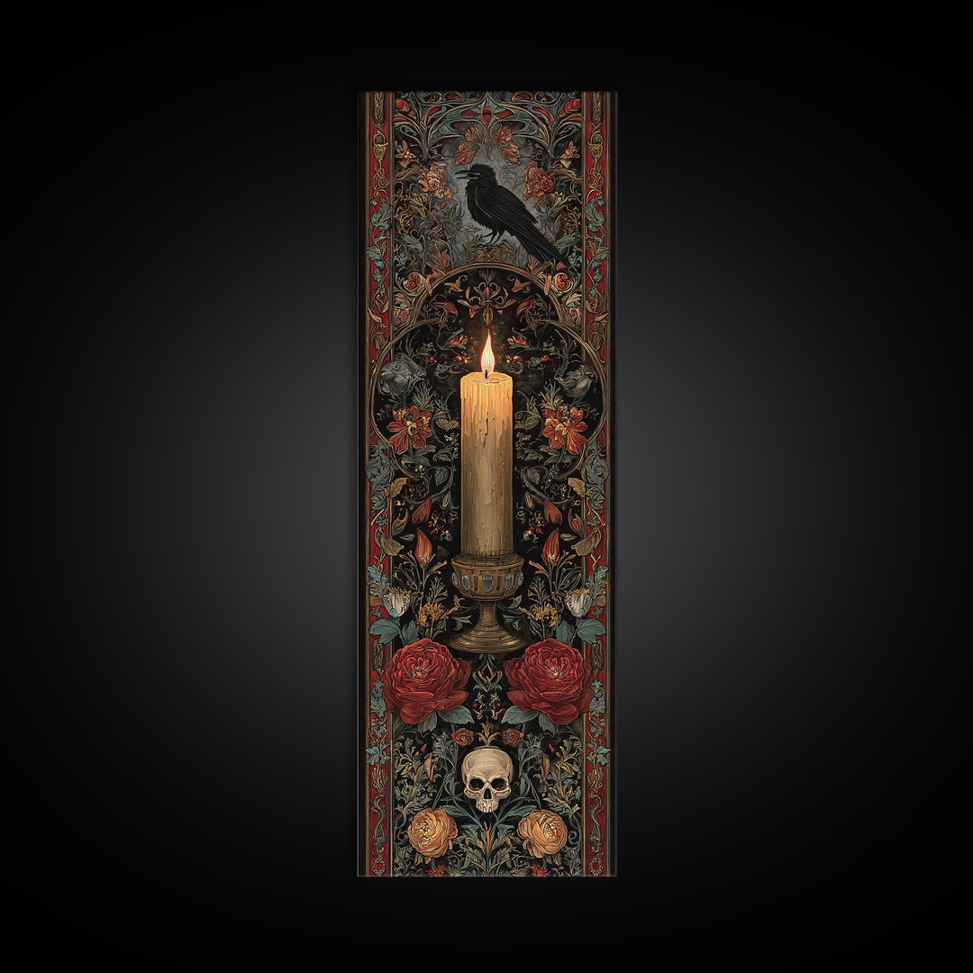 Medieval Illuminated Border Canvas Print, Gothic Art, Room Decor, Living Room Decor, Fine Art, Gothic, Printable Wall Art, GOT-1x3-28