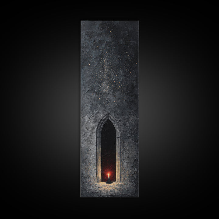 Gothic Archway Filled Framed Canvas Print, Gothic Art, Original Painting, Living Room Decor, Fine Art, Gothic, Canvas Painting, GOT-1x3-47