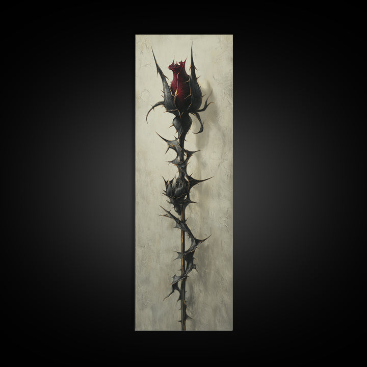 Black Rose Bouquet Canvas Print, Gothic Art, Gothic Wall Art, Living Room Decor, Oil Painting, Gothic, Gallery Decor, GOT-1x3-63