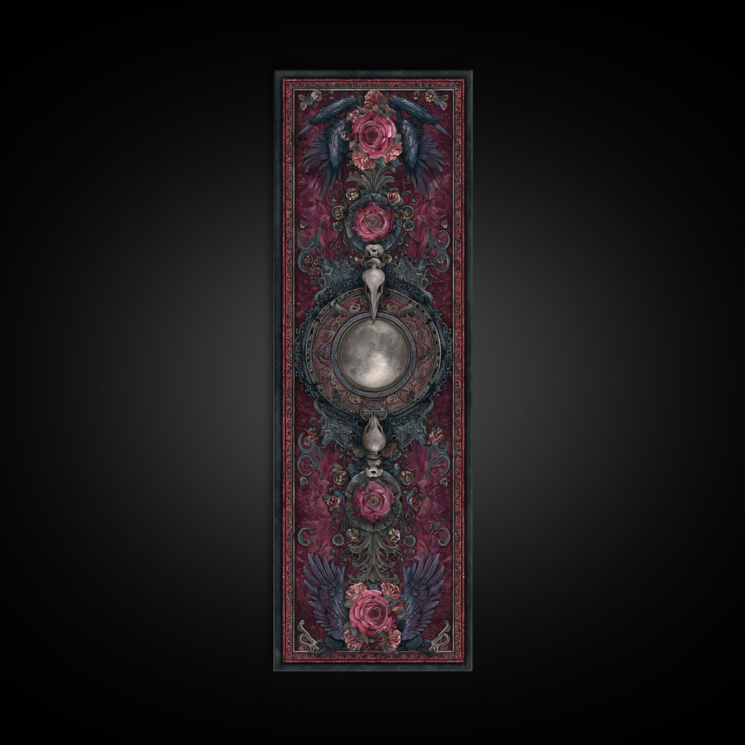 Medieval Illuminated Border Framed Canvas Print, Gothic Art, Canvas Tote Bag, Living Room Decor, Oil Painting, Gothic, GOT-1x3-76