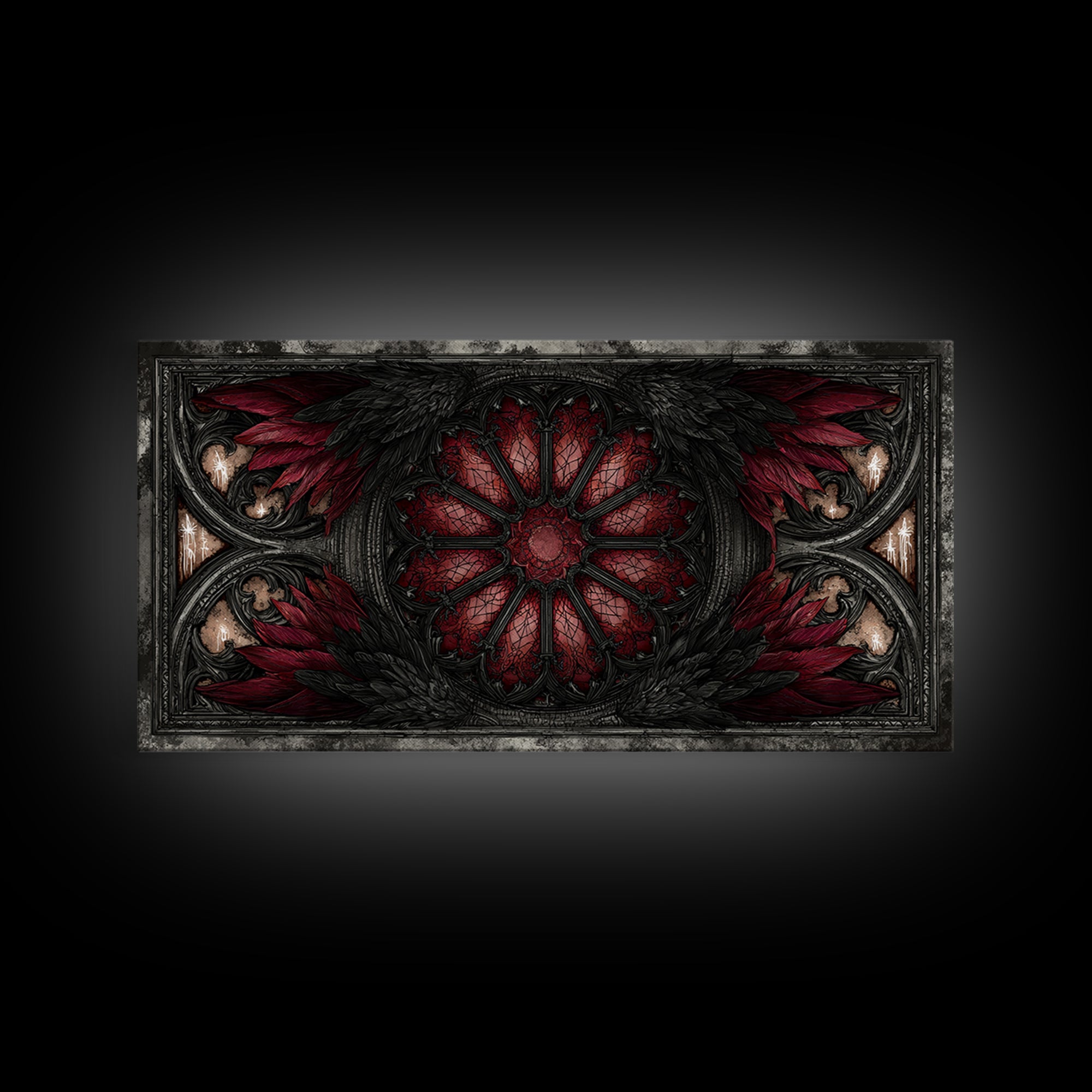 Gothic Cathedral Window Canvas Print, Gothic Art, Statement Artwork, Living Room Decor, Fine Art, Gothic, Art Prints, GOT-2x1-22