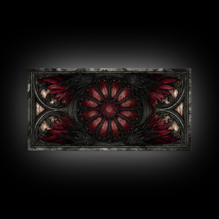 Gothic Cathedral Window Canvas Print, Gothic Art, Statement Artwork, Living Room Decor, Fine Art, Gothic, Art Prints, GOT-2x1-22
