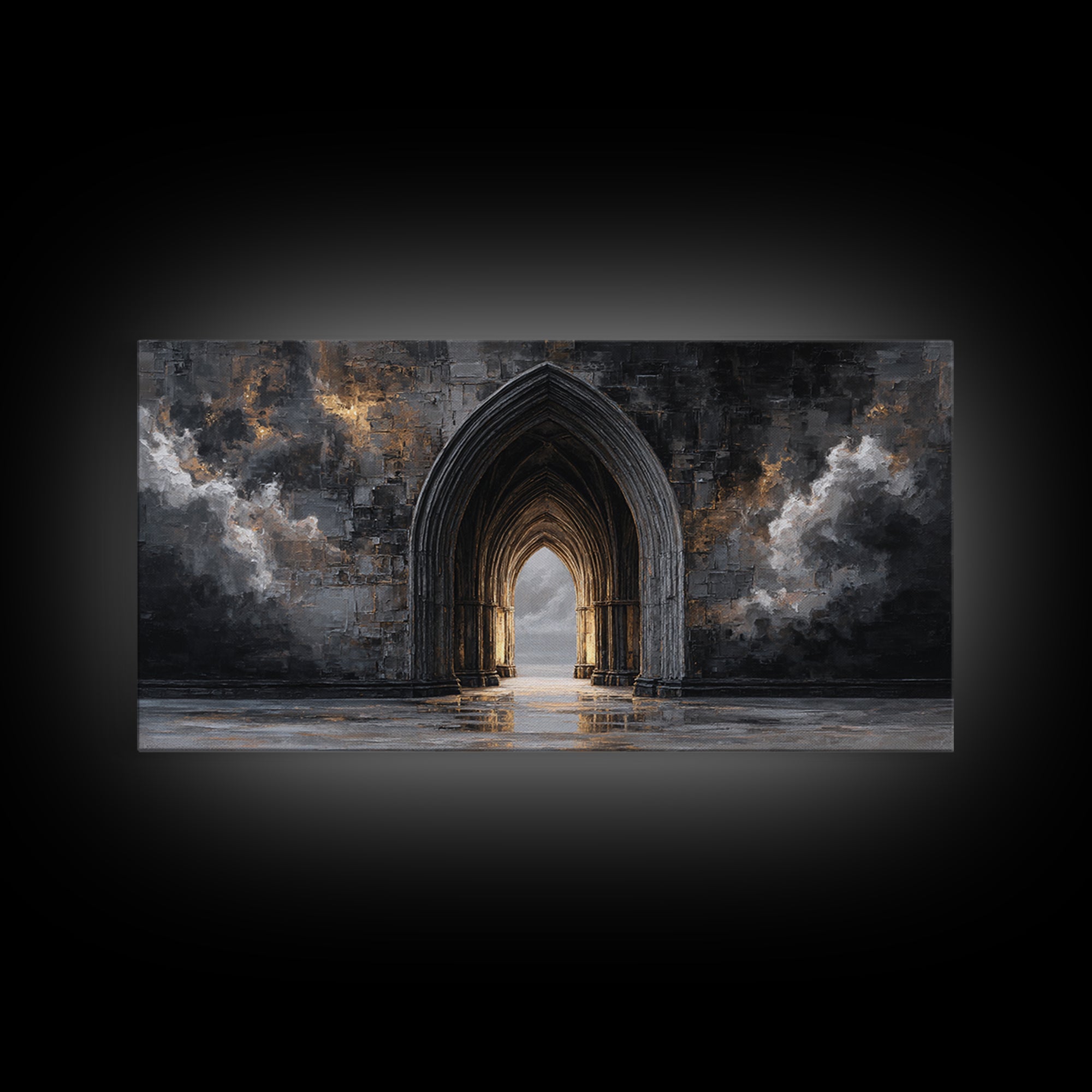 Gothic Archway Filled Canvas Print, Gothic Art, Printable Wall Art, Living Room Decor, Fine Art, Gothic, Halloween Art, GOT-2x1-31