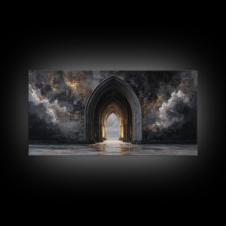 Gothic Archway Filled Canvas Print, Gothic Art, Printable Wall Art, Living Room Decor, Fine Art, Gothic, Halloween Art, GOT-2x1-31