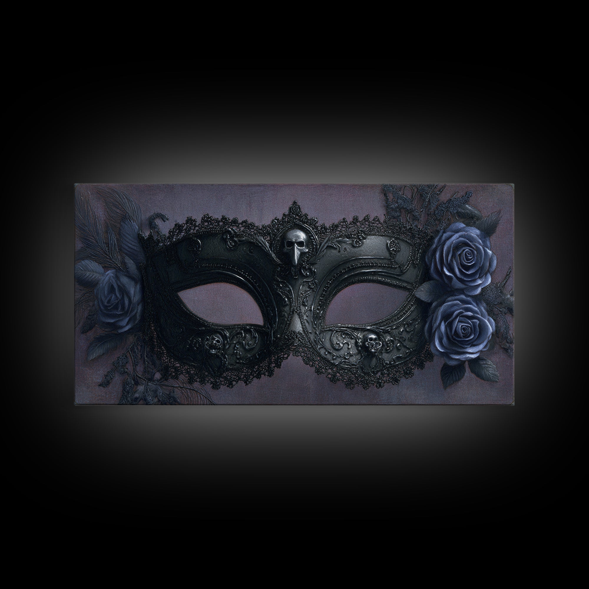 Phantom Ballroom Mask Canvas Print, Gothic Art, Textured Painting, Living Room Decor, Abstract Art, Gothic, Original Painting, GOT-2x1-44