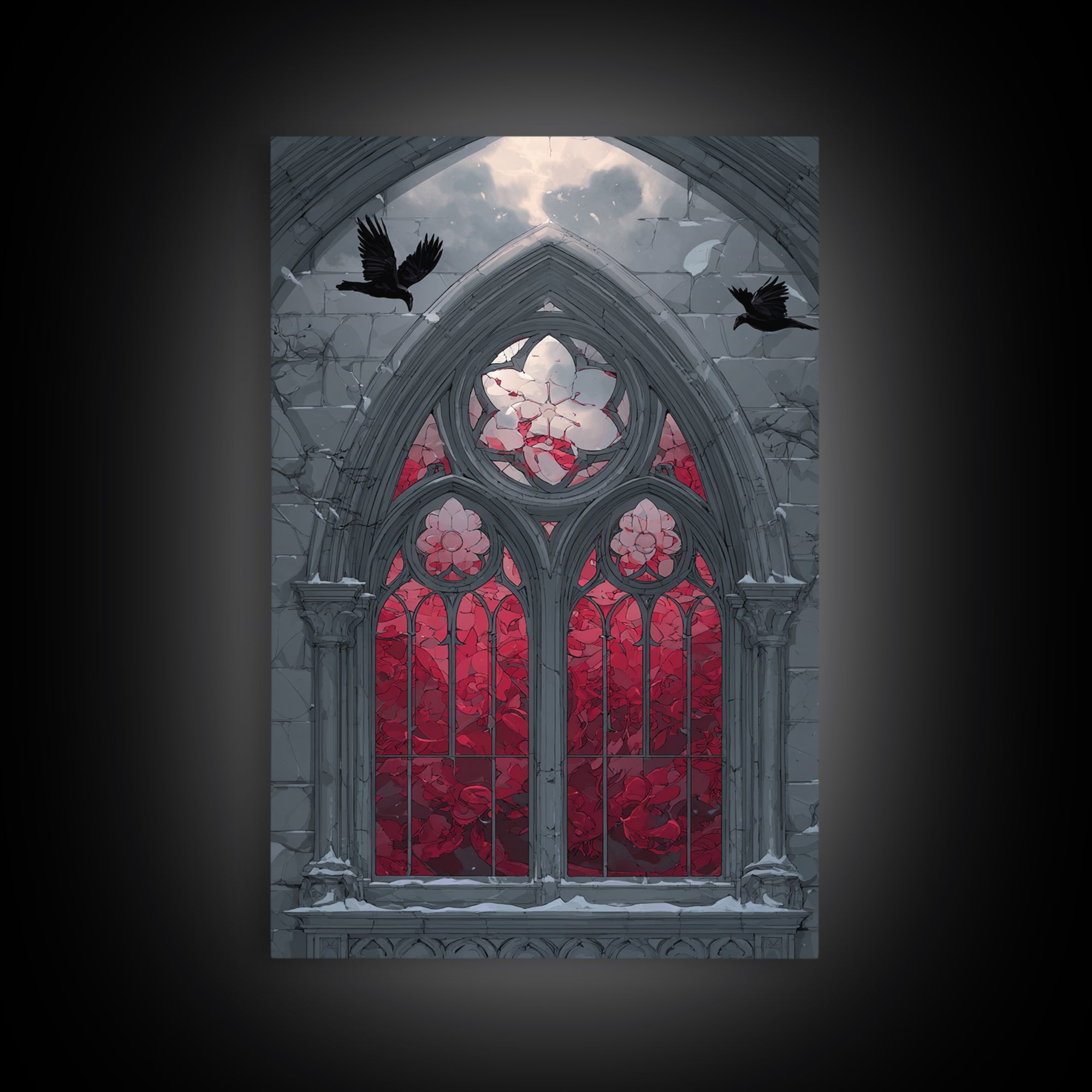 Gothic Cathedral Window Framed Canvas Print, Gothic Art, Contemporary Art, Living Room Decor, Fine Art, Gothic, Art Nouveau, GOT-2x3-34