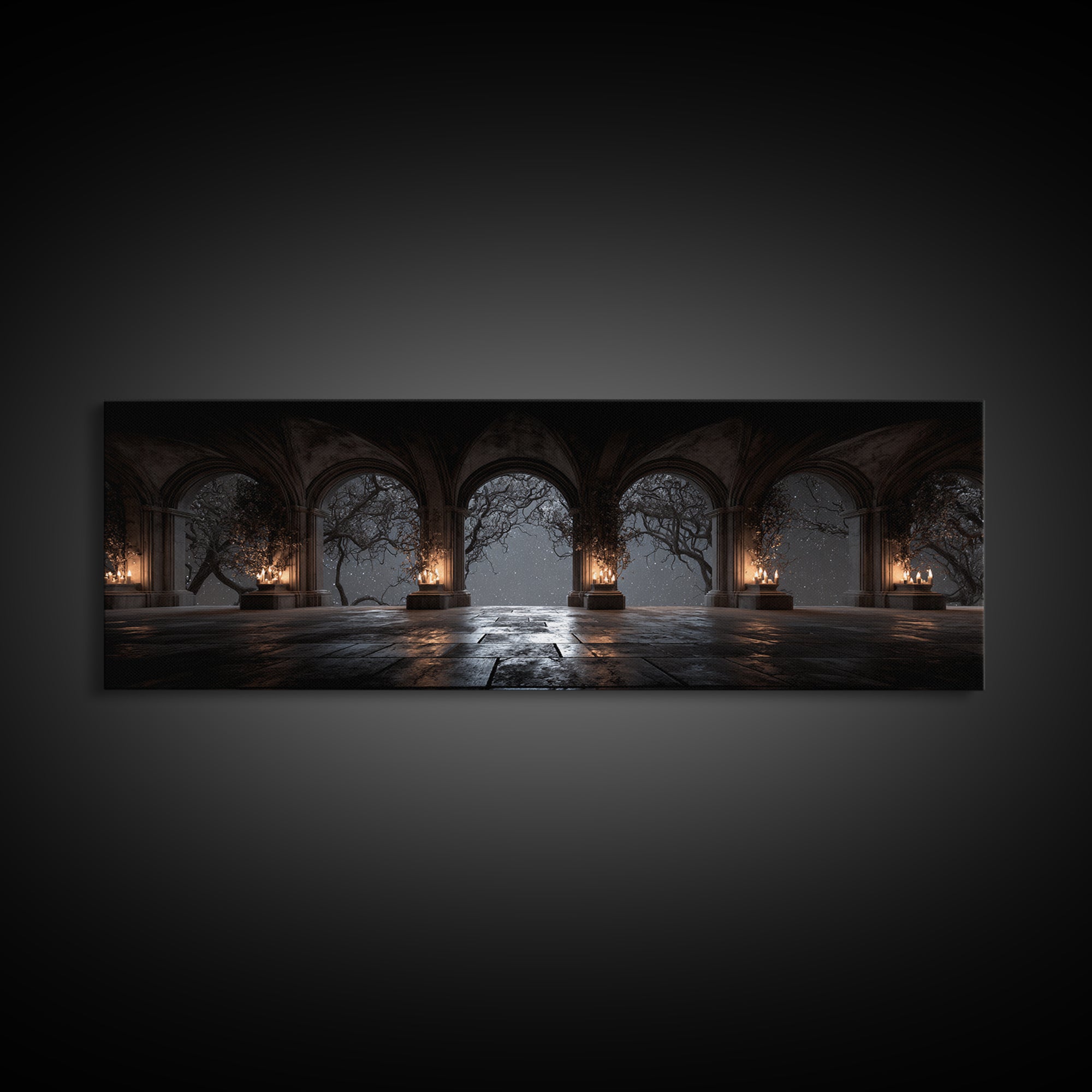 Gothic Archway Filled Canvas Print, Gothic Art, Gallery Decor, Living Room Decor, Fine Art, Gothic, Contemporary Art, GOT-3x1-3