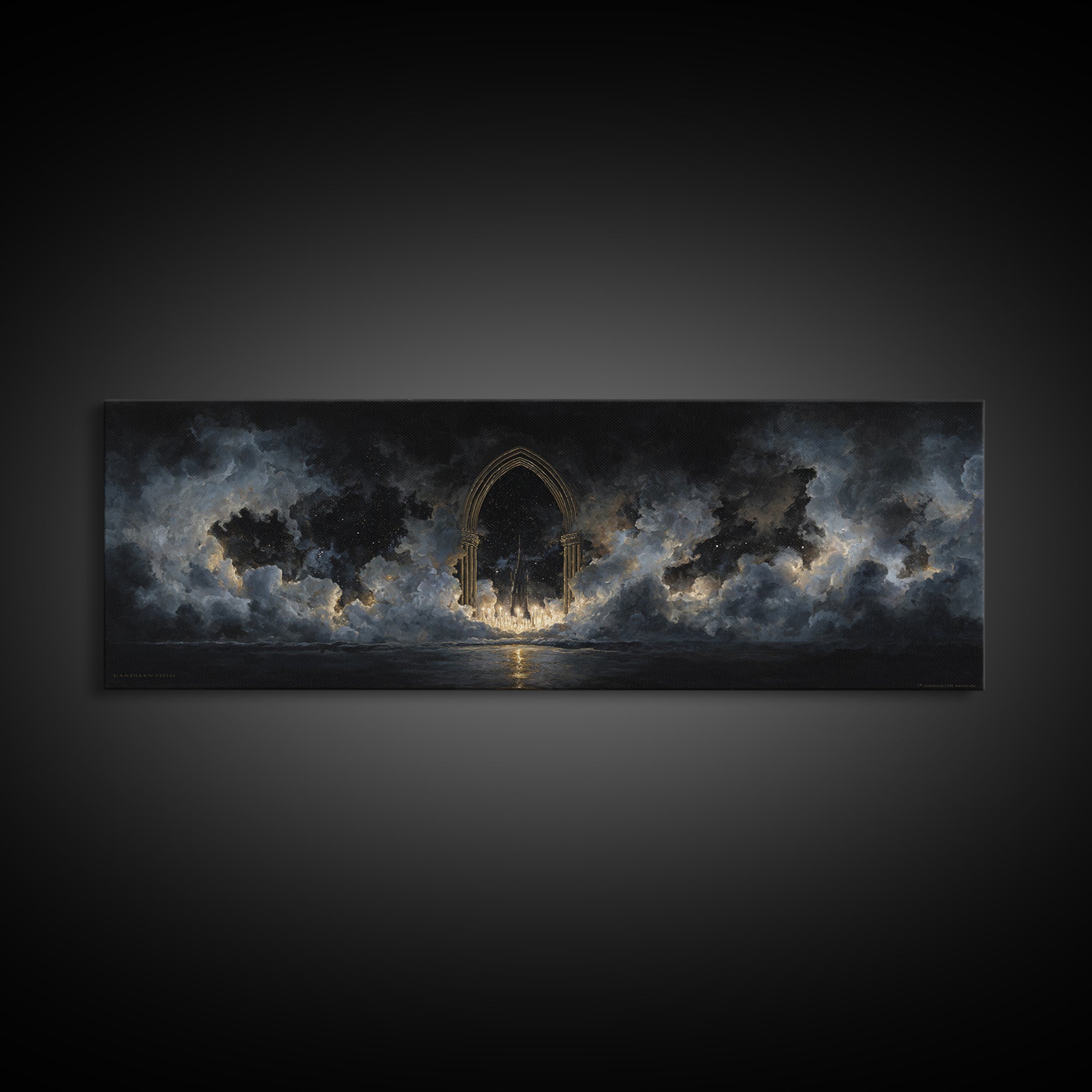 Gothic Archway Filled Canvas Print, Gothic Art, Gothic Decor, Living Room Decor, Gothic, Canvas Painting, Gothic Wallpaper, GOT-3x1-75