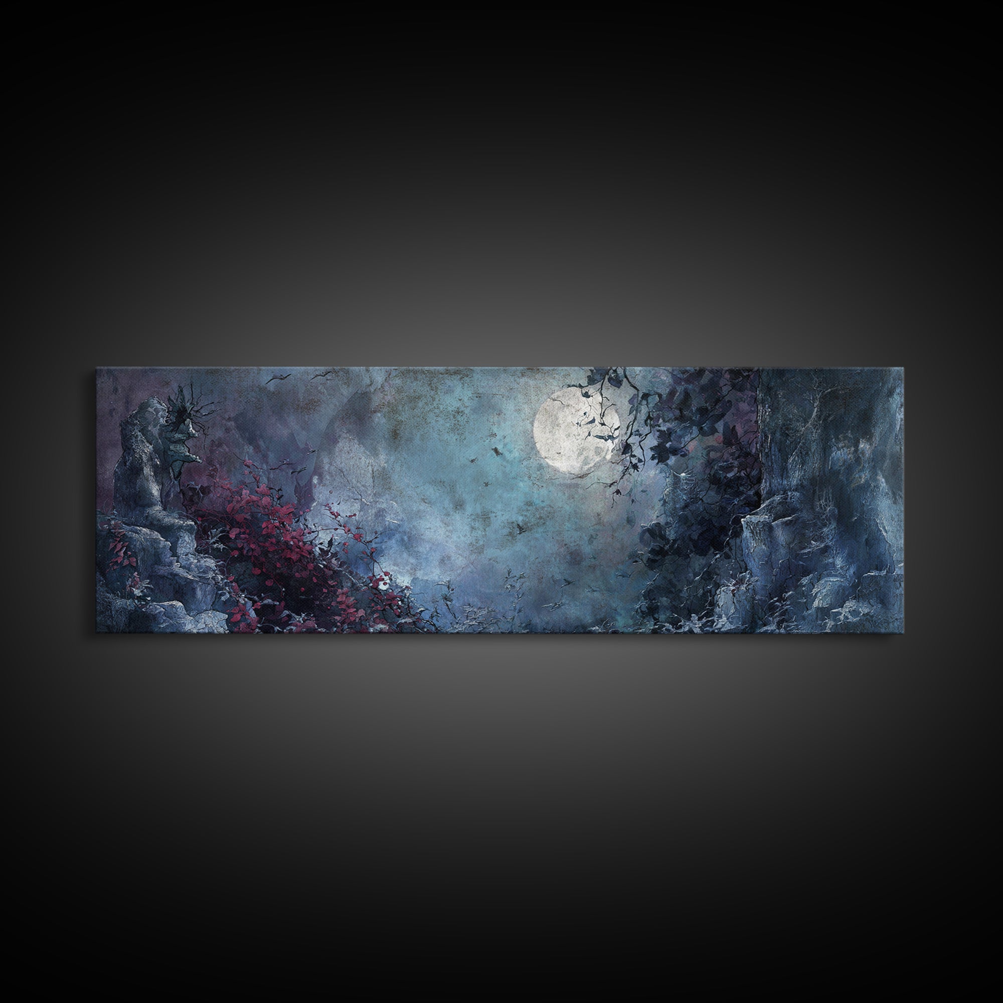 Gothic Mermaid by Dark Rocks Canvas Print, Gothic Art, Canvas Painting, Living Room Decor, Oil Painting, Gothic, Fine Art Print, GOT-3x1-85